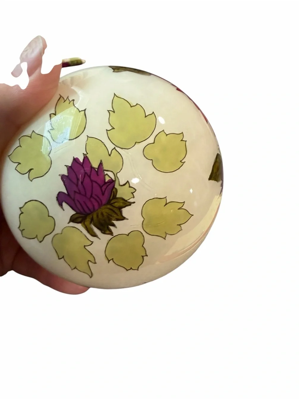 Vera Bradley Dahlia 2010 Glass Ball Ornament Christmas W Box
